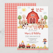 Oink Baa Quack Moo Farm Animals Birthday Kaart (Voorkant / Achterkant)