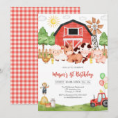 Oink Baa Quack Moo Farm Animals Birthday Kaart (Voorkant / Achterkant)