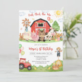 Oink Baa Quack Moo Farm Animals Birthday Kaart (Staand voorkant)