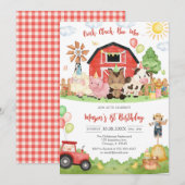 Oink Baa Quack Moo Farm Animals Birthday Kaart (Voorkant / Achterkant)