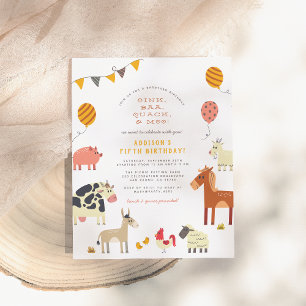 Oink Baa Quack Moo Farm Animals Briefkaart