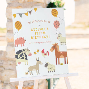Oink Baa Quack Moo Farm Animals Poster