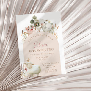 Oink Cluck Baa Moo Barnyard Verjaardag Kaart