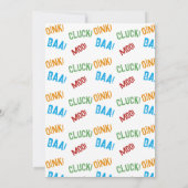 Oink Cluck Baa Moo Boerderij Barn Ranch 2e Verjaar Kaart (Achterkant)