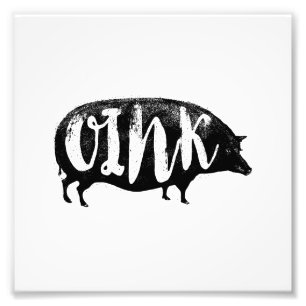 OINK Funny Pig Foto Afdruk
