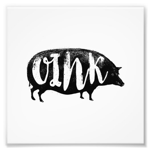 OINK Funny  Pig Foto Afdruk (Voorkant)