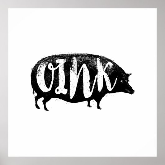 OINK Funny  Pig Poster (Voorkant)