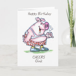 "Oink" Happy Birthday Kaart