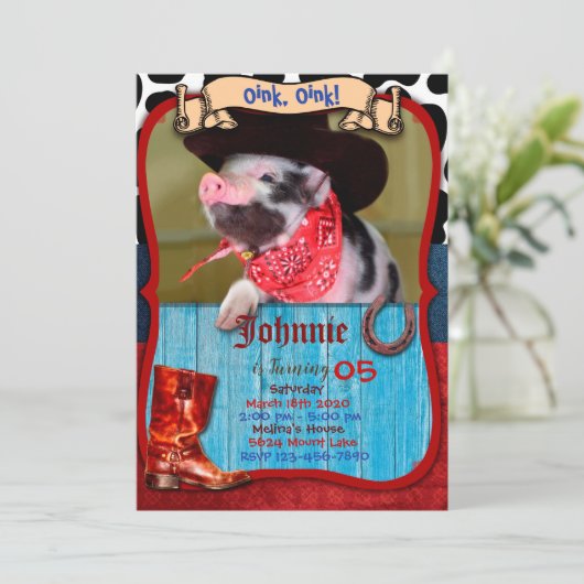 Oink - Invitation de cochon (Debout devant)