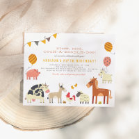 Oink Moo Cock-a-doodle-doo Fun Boerderij Birthday 