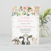 Oink Moo Cockadoodle Doo Girl Birthday Invitation (Debout devant)