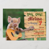 Oink, Oink ! invitation de la guitare cochon (Devant / Derrière)