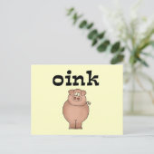 Oink Pig T-shirts en Gifts Briefkaart (Staand voorkant)