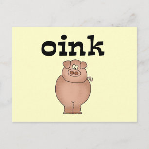 Oink Pig T-shirts en Gifts Briefkaart