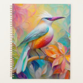 Oiseau à poitrine rouge à bec rose (Devant)