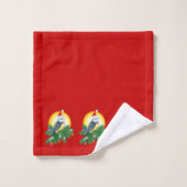 Oiseau à Santa Hat (Gant de toilette)