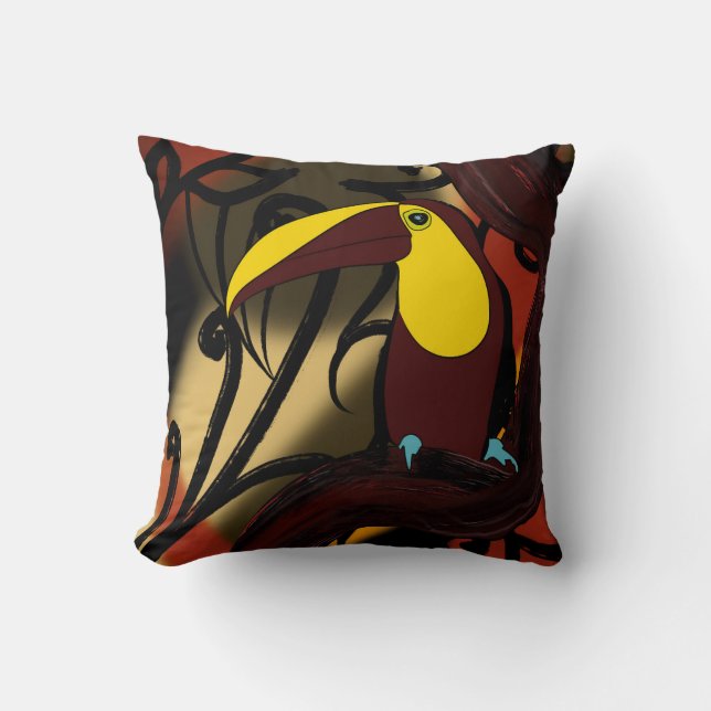 Oiseau africain coussin jeté (Recto)