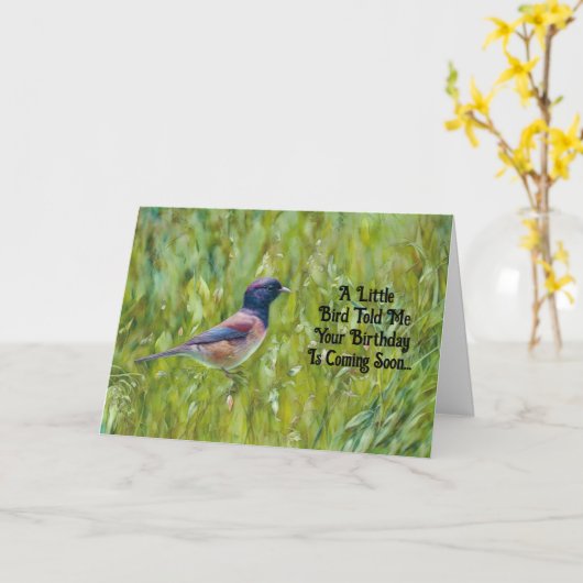 Oiseau Amateur mignon Bird Carte d'Anniversaire Am (Fleur jaune)