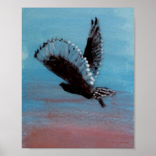 Oiseau Art Sunrise Owl Poster volant