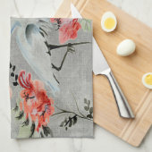 Oiseau asiatique de grue de fleur de serviette de (Quart Plié)