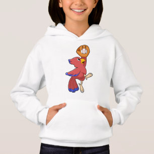 Oiseau au baseball avec gant de baseball