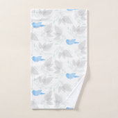 Oiseau Avec Feuille Florale (Serviette à main)
