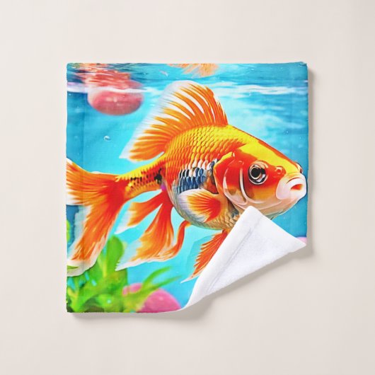 Oiseau blanc orange (Gant de toilette)