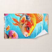 Oiseau blanc orange (Serviette à main)