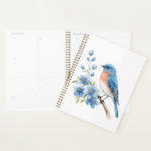 Oiseau bleu avec des fleurs bleues (Devant avec enveloppe)