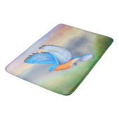 Oiseau bleu de tapis de bain de bonheur (Angle)
