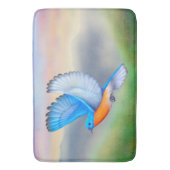 Oiseau bleu de tapis de bain de bonheur (devant Vertical)