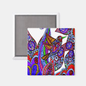 Oiseau Bleu Du Paradis Aimant Blanc (Recto/Verso)