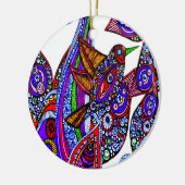 Oiseau Bleu Du Paradis Ornement Blanc (Gauche)