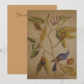 Oiseau bleu ~ Invitation Oiseau Nature Amour anima (Devant / Derrière)