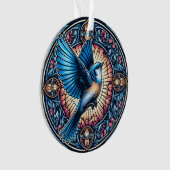 Oiseau bleu majestueux en vol (devant)