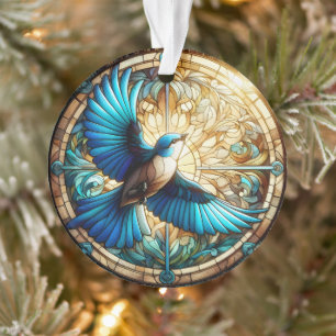 Oiseau bleu serein perché sur du verre tendu