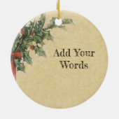 Oiseau bleu victorien ornement de Noël (Dos)