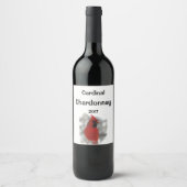 Oiseau cardinal rouge en Étiquette de vin blanc de (Devant)