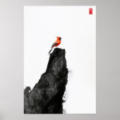Oiseau cardinal rouge - Poster de mur de lavage d' (Devant)