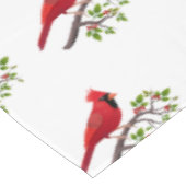 Oiseau cardinal rouge sur nappe blanche (Angle)