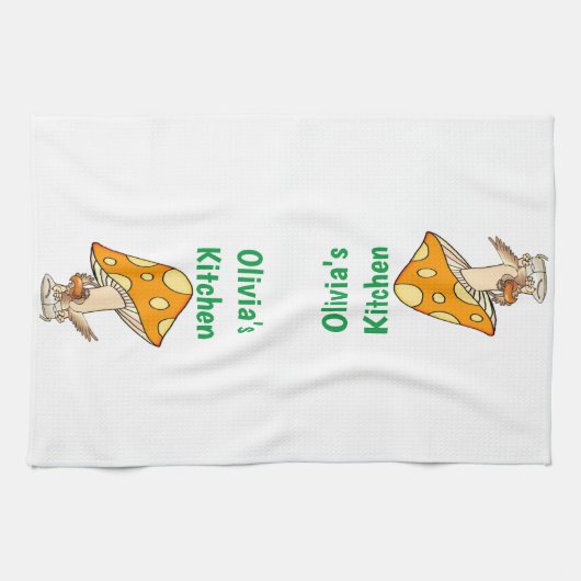 Oiseau Champignons Cuisine Serviette à main (Horizontal)