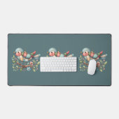 Oiseau chanteur patchwork sur branche fleurie (Clavier et souris)