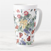 Oiseau-colibri Papillon du jardin Fleur Mug latte (Angle droit)