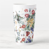 Oiseau-colibri Papillon du jardin Fleur Mug latte (Devant)