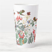 Oiseau-colibri Papillon du jardin Fleur Mug latte (Devant)