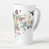 Oiseau-colibri Papillon du jardin Fleur Mug latte (Angle droit)