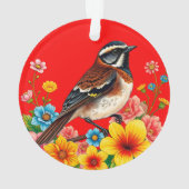 Oiseau Coloré Perché Parmi Les Fleurs (dos)