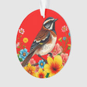 Oiseau Coloré Perché Parmi Les Fleurs (devant)