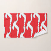 Oiseau dans l'accessoire de bain de vol rouge (Serviette à main)