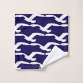 Oiseau dans l'Accessoire de bain en vol Marine Ble (Gant de toilette)